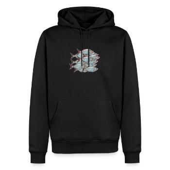 Pêche - Sweat à capuche Premium bio Homme - noir - Devant - Nico (187cm)