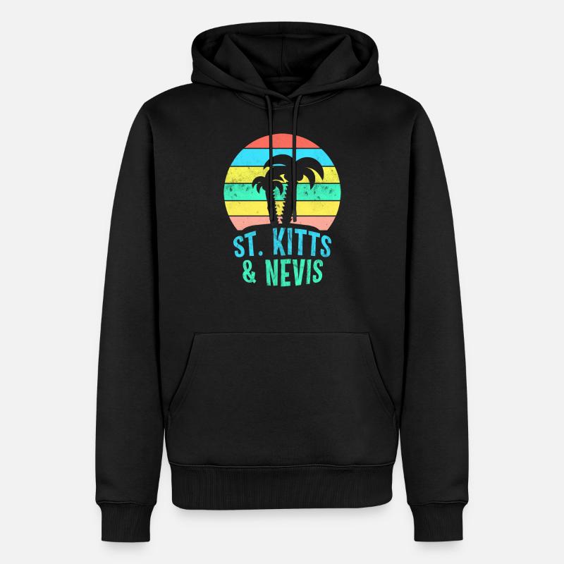 ST. KITTS & NEVIS - Sweat à capuche Premium bio Homme - noir