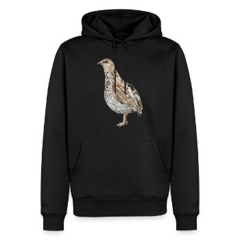 Cailles - Sweat à capuche Premium bio Homme - noir - Devant - Nico (187cm)