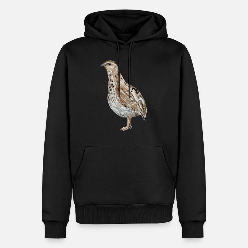 Cailles - Sweat à capuche Premium bio Homme - noir