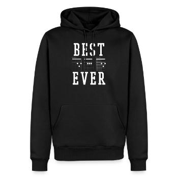 MEILLEUR PAPA JAMAIS ACCORDS DE GUITARE | Cadeau de la fête des pères - Sweat à capuche Premium bio Homme - noir - Devant - Nico (187cm)