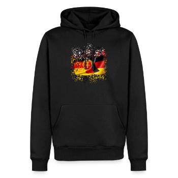 RDA Amitié allemande Ossi Amis Nostalgie - Sweat à capuche Premium bio Homme - noir - Devant - Nico (187cm)