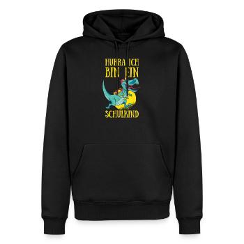 Schulanfang Hurra Ich Bin Ein Schulkind Einschulun - Männer Premium Bio Hoodie - Schwarz - Vorne - Nico (187cm)