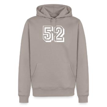 52 Jahre Geburtstag - Männer Premium Bio Hoodie - Taupe - Vorne - Nico (187cm)