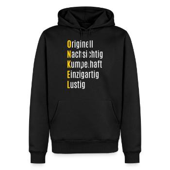 Bester tollster Onkel Geschenkidee Geschenk Neffe - Männer Premium Bio Hoodie - Schwarz - Vorne - Nico (187cm)