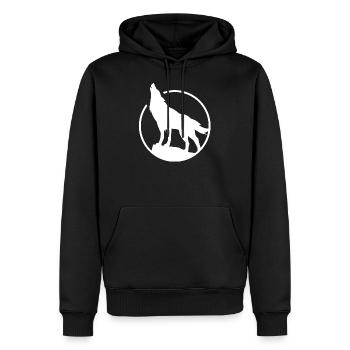 Wolf - Protection de la nature - Protection des animaux - Sweat à capuche Premium bio Homme - noir - Devant - Nico (187cm)