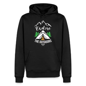 Outdoors Sport Camping - Männer Premium Bio Hoodie - Schwarz - Vorne - Nico (187cm)