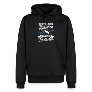 Wakeboard Besser Leben Riskieren Statt Hantel Verl - Männer Premium Bio Hoodie - Schwarz - Vorne - Nico (187cm)