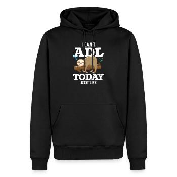 Le thérapeute de l’emploi ADL - Sweat à capuche Premium bio Homme - noir - Devant - Nico (187cm)