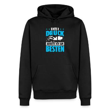 Taucher Unter Druck Arbeite Ich Am Besten Tauchen - Männer Premium Bio Hoodie - Schwarz - Vorne - Nico (187cm)