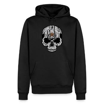 Skull Totenkopf Stern Halloween - Männer Premium Bio Hoodie - Schwarz - Vorne - Nico (187cm)