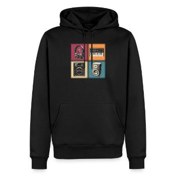 Modular Synthesizer Analog Kopfhörer DJ Musiker - Männer Premium Bio Hoodie - Schwarz - Vorne - Nico (187cm)