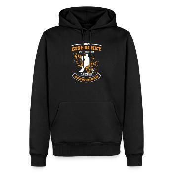 Zum Eishockey Geboren Zur Schule Gezwungen Hockey - Männer Premium Bio Hoodie - Schwarz - Vorne - Nico (187cm)