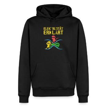 Elektriker Elekrizität Erklärt Ohm Volt Amp - Männer Premium Bio Hoodie - Schwarz - Vorne - Nico (187cm)