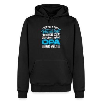 Ich Bin Nicht Verwöhnt Habe Einfach Den Besten Opa - Männer Premium Bio Hoodie - Schwarz - Vorne - Nico (187cm)