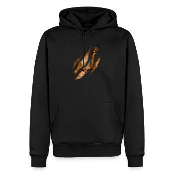 Lion Claw Cat Safari King - Men’s Premium Organic Hoodie - black - Front - Nico (187cm)