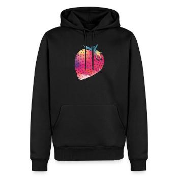 Bunte Erdbeere Garten Sommer Essen - Männer Premium Bio Hoodie - Schwarz - Vorne - Nico (187cm)