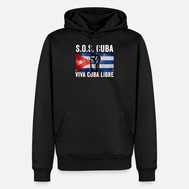 Viva Cuba Libre SOS Cuba - Sweat à capuche Premium bio Homme - noir