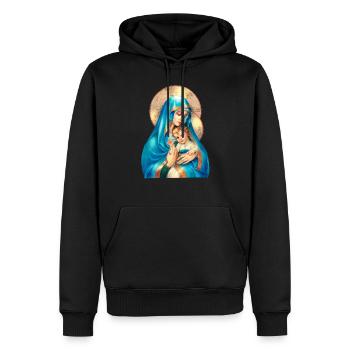 Maria Mutter Jesu - Christ - Männer Premium Bio Hoodie - Schwarz - Vorne - Nico (187cm)