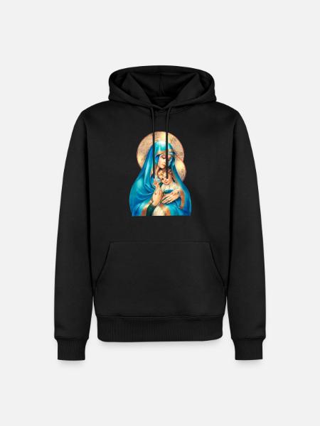 Maria mor till Jesus - kristen - Ekologisk premiumluvtröja herr - svart