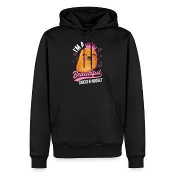 Cute Chicken Nugget Girl Foodie Queen - Men’s Premium Organic Hoodie - black - Front - Nico (187cm)