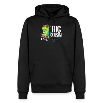 Grand cousin patinage Trex - Sweat à capuche Premium bio Homme - noir - Devant - Nico (187cm)