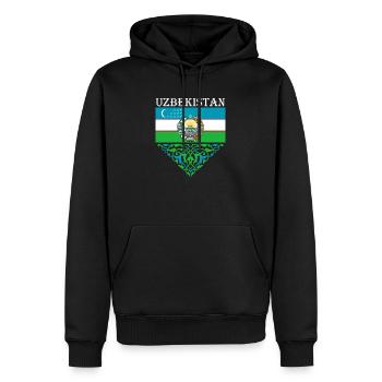 Usbekistan Flagge Heimat Usbek Geschenk - Männer Premium Bio Hoodie - Schwarz - Vorne - Nico (187cm)