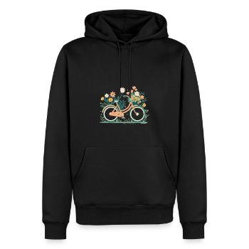 Sweet Adventure Flower Wheel Tour 9 - Men’s Premium Organic Hoodie - black - Front - Nico (187cm)
