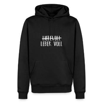 Liebevoll Leber voll Geschenk - Männer Premium Bio Hoodie - Schwarz - Vorne - Nico (187cm)