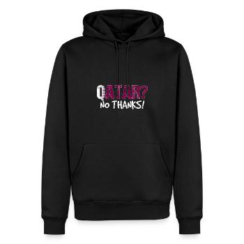 Katar Boykott Flagge Geschenk - Männer Premium Bio Hoodie - Schwarz - Vorne - Nico (187cm)