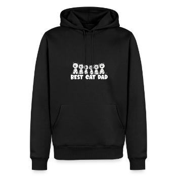 Chats Papa Meilleur Chat Papa - Sweat à capuche Premium bio Homme - noir - Devant - Nico (187cm)