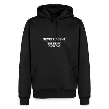 Secret Agent Loading Please Wait - Men’s Premium Organic Hoodie - black - Front - Nico (187cm)