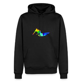 Colorful Rainbow Surfer Surfing Sports - Men’s Premium Organic Hoodie - black - Front - Nico (187cm)
