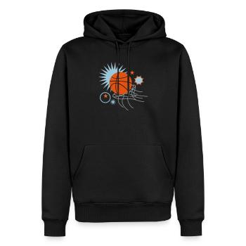 basketball - Männer Premium Bio Hoodie - Schwarz - Vorne - Nico (187cm)