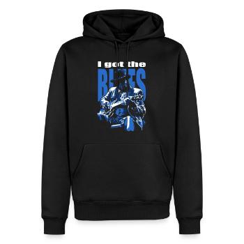 I got the blues - Männer Premium Bio Hoodie - Schwarz - Vorne - Nico (187cm)