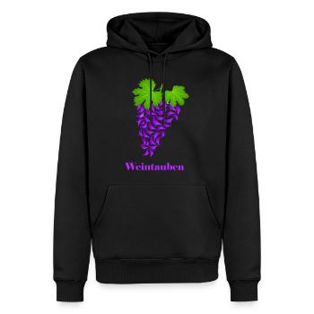 rote Weintauben, Weintrauben, Tauben, Taube - Männer Premium Bio Hoodie - Schwarz - Vorne - Nico (187cm)