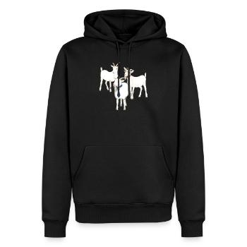 3 drôles de chèvres - un excellent cadeau pour les fans de chèvre - Sweat à capuche Premium bio Homme - noir - Devant - Nico (187cm)