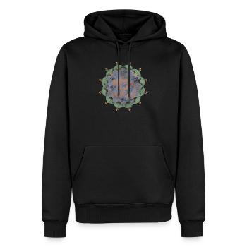 yoga - Sweat à capuche Premium bio Homme - noir - Devant - Nico (187cm)