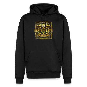 Flache Erde - La Terre est plate - Terre plate - Sweat à capuche Premium bio Homme - noir - Devant - Nico (187cm)
