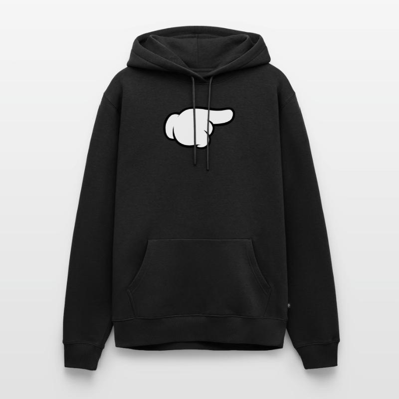 Comic Hand Pointing (Right) Men’s Premium Organic Hoodie