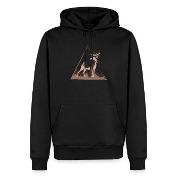 hirsch deer xmas weihnachten geschenk - Männer Premium Bio Hoodie - Schwarz - Vorne - Nico (187cm)