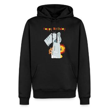 Happy Birthday - Erster Geburtstag - Zahl Eins - Männer Premium Bio Hoodie - Schwarz - Vorne - Nico (187cm)