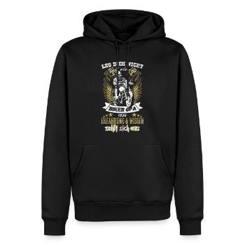Biker Opa - Männer Premium Bio Hoodie - Schwarz - Vorne - Nico (187cm)
