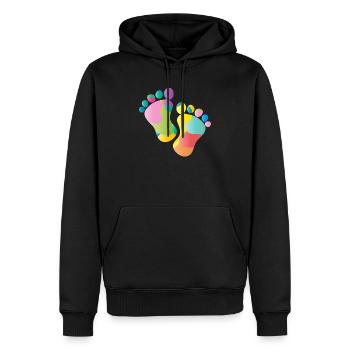 kunterbunte Baby Fußabdrücke - Männer Premium Bio Hoodie - Schwarz - Vorne - Nico (187cm)