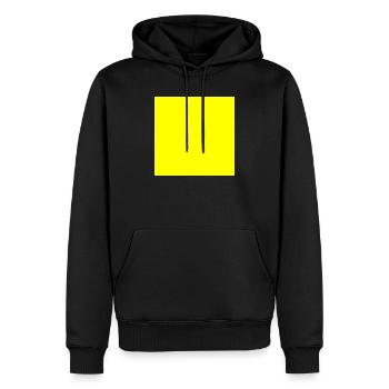 Modèle de texture de fond jaune Personnaliser - Sweat à capuche Premium bio Homme - noir - Devant - Nico (187cm)