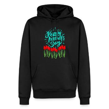 Leuchtende Muttertags-Tulpen - Männer Premium Bio Hoodie - Schwarz - Vorne - Nico (187cm)