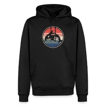 Orca Wal - Sweat à capuche Premium bio Homme - noir - Devant - Nico (187cm)