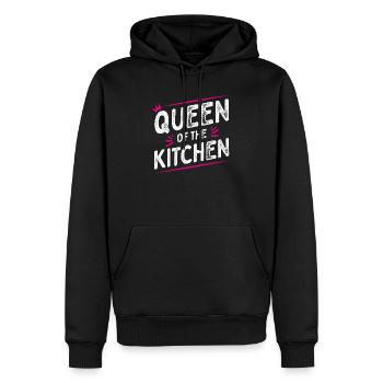 Queen of the Kitchen - Kochschürze - Chefköchin - Männer Premium Bio Hoodie - Schwarz - Vorne - Nico (187cm)