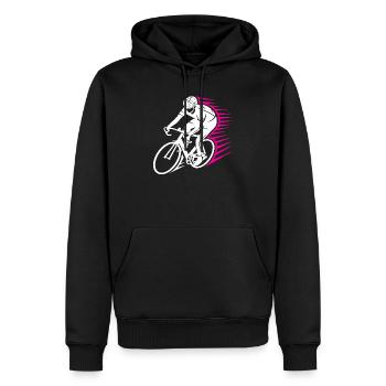 Rennradfahrer Speedlinie - Männer Premium Bio Hoodie - Schwarz - Vorne - Nico (187cm)