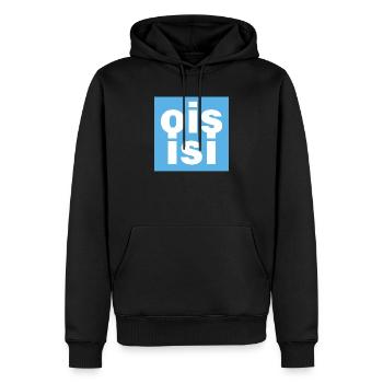 ois isi - Männer Premium Bio Hoodie - Schwarz - Vorne - Nico (187cm)
